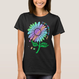 Mental Health Awareness Puzzle Sunflower T-Shirt