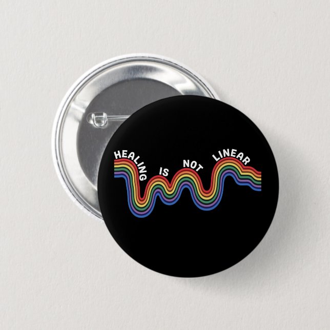 Mental Health Awareness Rainbow LGBTQ 6 Cm Round Badge (Front & Back)