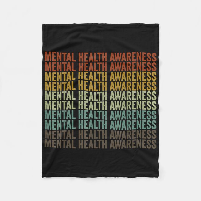 Mental Health Awareness Retro  Fleece Blanket (Front)