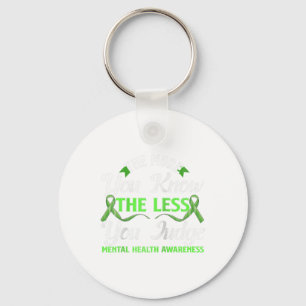 Mental Health Awareness Ribbon Design Psychiatric  Key Ring