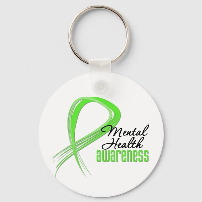 Mental Health Awareness Ribbon Key Ring (Front)