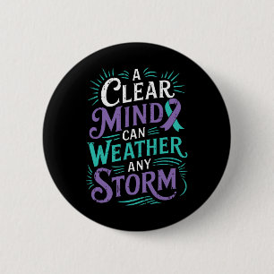 Mental Health Awareness Ribbon Suicide Prevent 6 Cm Round Badge
