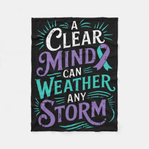 Mental Health Awareness Ribbon Suicide Prevent Fleece Blanket