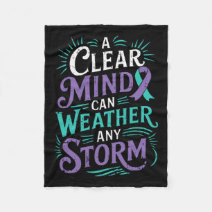 Mental Health Awareness Ribbon Suicide Prevent  Fleece Blanket