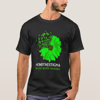 Mental Health Awareness Ribbon Sunflower End The S T-Shirt