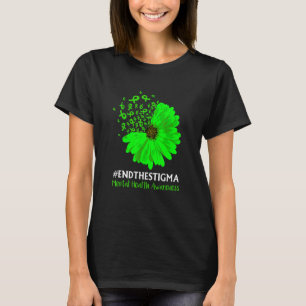Mental Health Awareness Ribbon Sunflower End The S T-Shirt