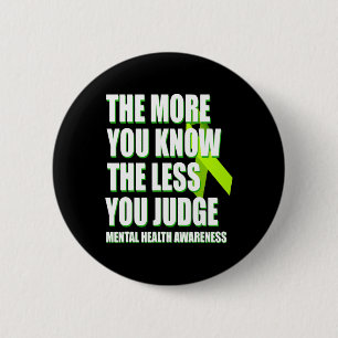 Mental Health Awareness  - Ribbon Support May Mont 6 Cm Round Badge