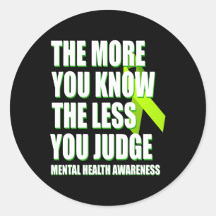 Mental Health Awareness - Ribbon Support May Mont Classic Round Sticker