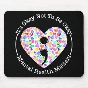 Mental Health Awareness Semicolon Heart Suicide Pr Mouse Mat