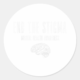 Mental Health Awareness Shirt - Green End The Stig Classic Round Sticker