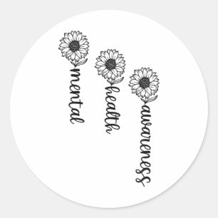 Mental Health Awareness Shirt Squad Mental Health Classic Round Sticker