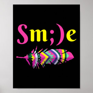 Mental Health Awareness Smile Semicolon Suicide Poster