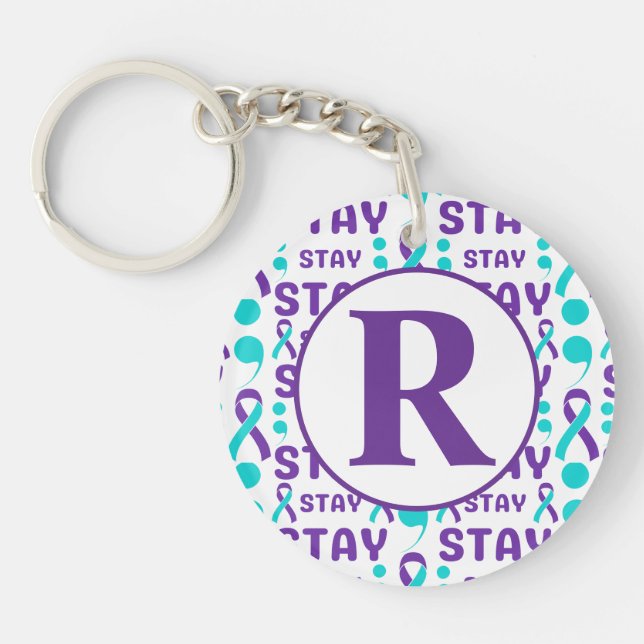 Mental Health Awareness Stay Personalised  Key Ring (Front)
