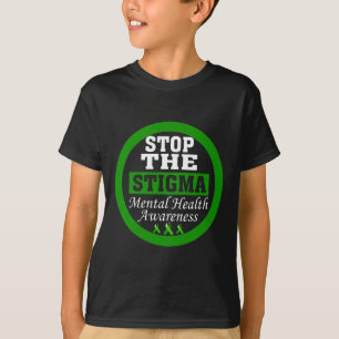 Mental Health Awareness Stop The Stigma Green Ribb T-Shirt