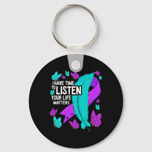 Mental Health Awareness Suicide Prevention Ribbon Key Ring