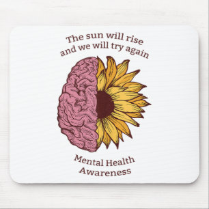 Mental Health Awareness Suicide Prevention Sunflow Mouse Mat