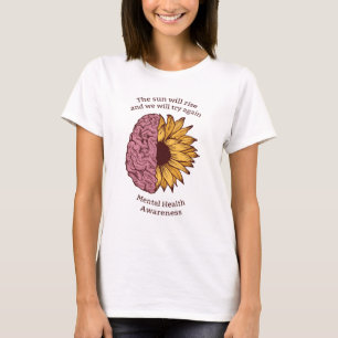 Mental Health Awareness Sunflower Brain T-Shirt