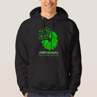 Mental Health Awareness Sunflower Butterfly End Th Hoodie