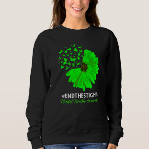 Mental Health Awareness Sunflower Butterfly End Th Sweatshirt