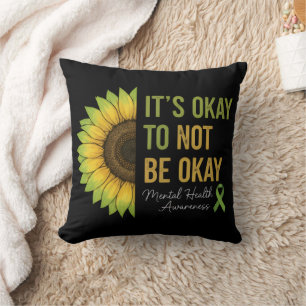 Mental Health Awareness Sunflower Cushion