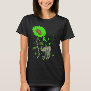 Mental Health Awareness Sunflower Green Ribbon Ele T-Shirt