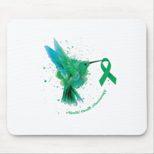 Mental Health Awareness Sunflower Hummingbird Gift Mouse Mat