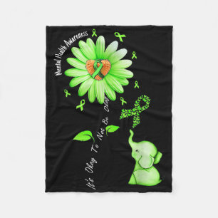 Mental Health Awareness Sunflower Its Okay To Not Fleece Blanket