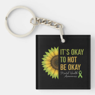 Mental Health Awareness Sunflower  Key Ring