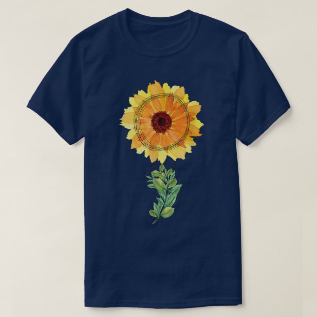 Mental Health Awareness Sunflower Semicolon 4027  T-Shirt (Design Front)