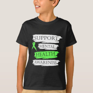 Mental Health Awareness Support Green Ribbon T-Shirt