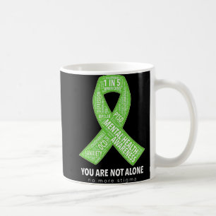 Mental Health Awareness Support Ribbon Word Cloud Coffee Mug