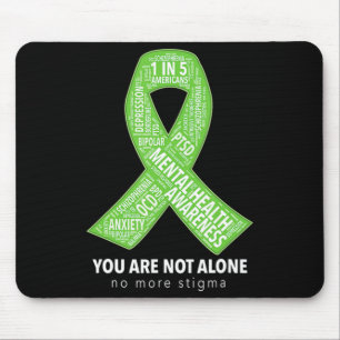 Mental Health Awareness Support Ribbon Word Cloud  Mouse Mat