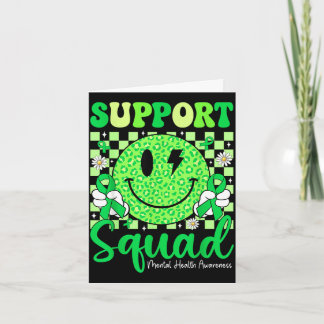 Mental health awareness support squad green ribbon card
