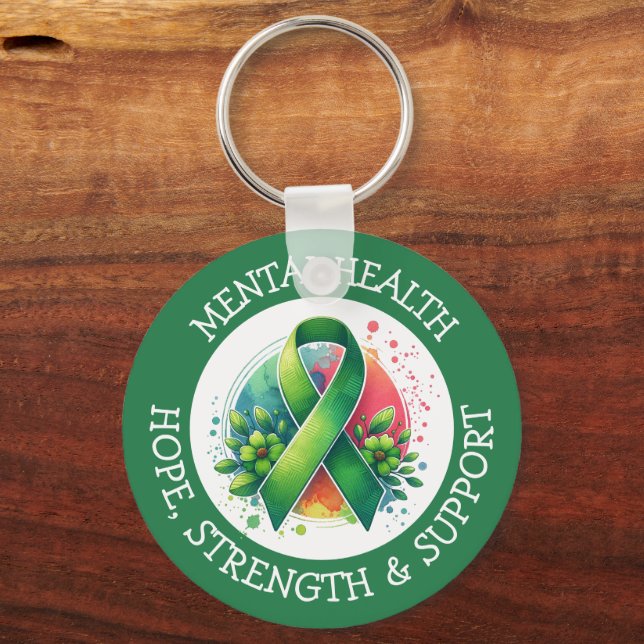 Mental Health Awareness - Support Strength Support Key Ring (Back)