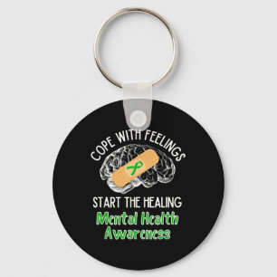 Mental Health Awareness Therapist Psychology Psych Key Ring