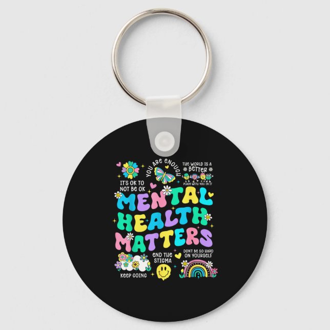 Mental health awareness therapy human brain key ring (Front)