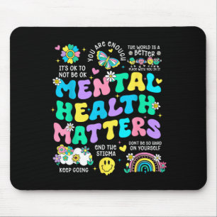 Mental health awareness therapy human brain mouse mat