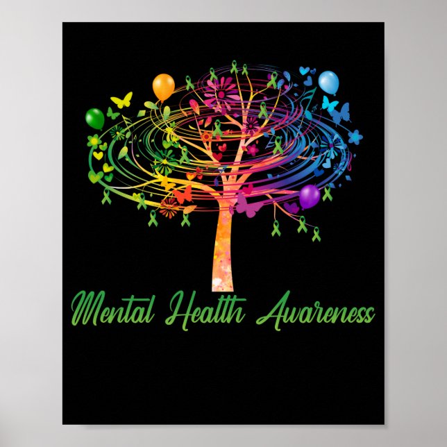 Mental Health Awareness Tree Ribbon Poster (Front)