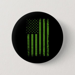 Mental Health Awareness USA Flag Green Flag  6 Cm Round Badge