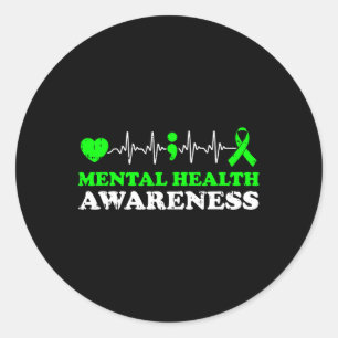 Mental Health Awareness Warrior Counsellor Therapi Classic Round Sticker