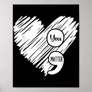 Mental Health Awareness Week Semicolon Suicide Pre Poster