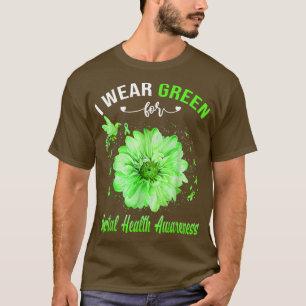Mental Health Awarenessi Wear Pink Hummingbird Rib T-Shirt