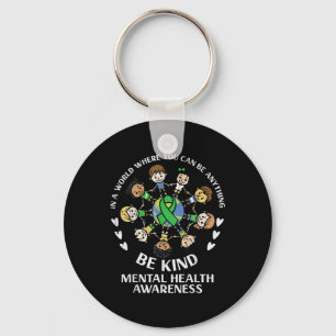 Mental Health Be Kind Kids Around World Awareness Key Ring