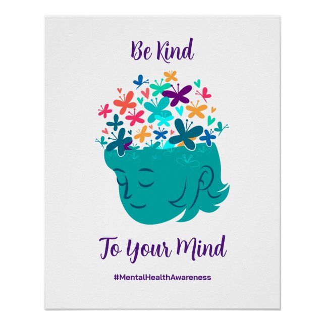 Mental Health Be Kind to Your Mind Personalize Poster (Front)