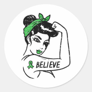 Mental Health Believe Unbreakable Awareness Women Classic Round Sticker