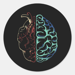 Mental Health Brain Heart Neurodiversity Emotion  Classic Round Sticker