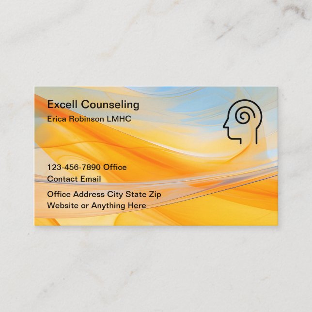 Mental Health Counseling Modern Business Cards (Front)