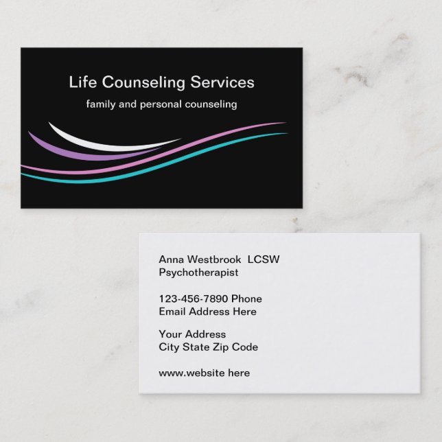 Mental Health Counseling Psychotherapy Business Card (Front/Back)