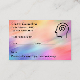 Mental Health Counsellor Appointment Cards