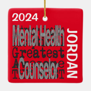 Mental Health Counsellor Extraordinaire CUSTOM Ceramic Ornament